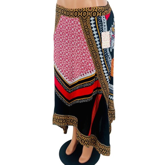 NWT Free People Bohemian Patchwork Handkerchief Hem Midi Skirt - Picture 6 of 16